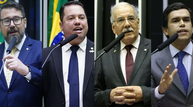 Deputados federais em sessão plenária da Câmara dos Deputados, com foco na votação de uma proposta controversa.