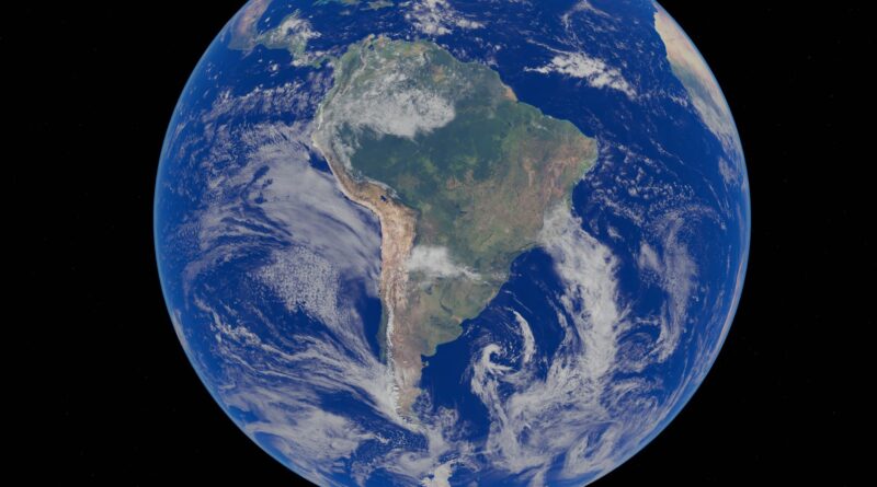 Vista aérea da floresta amazônica com rios e árvores, simbolizando a importância do Brasil na ação climática global.