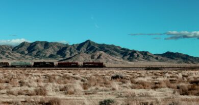 Trem de carga moderno em linha férrea no Brasil, simbolizando a revitalização da infraestrutura ferroviária
